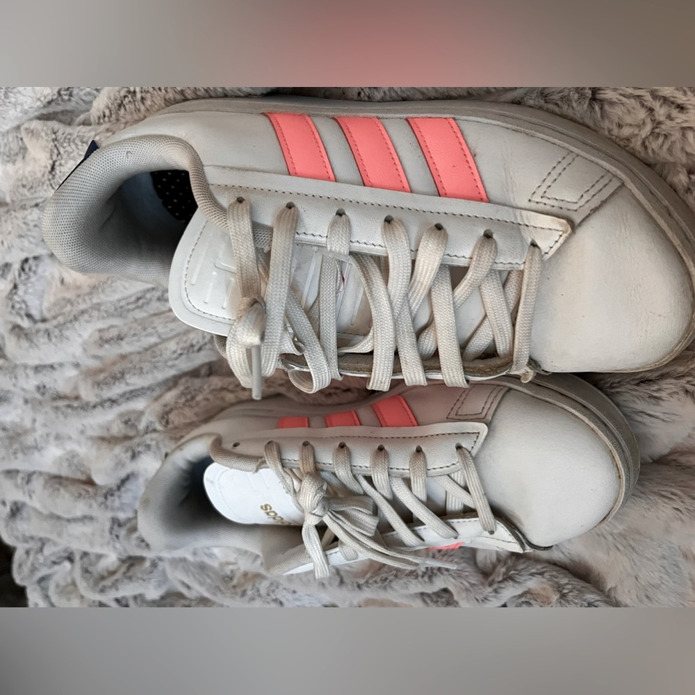 Adidas - White and neon (size 8 1/2 ) sneakers